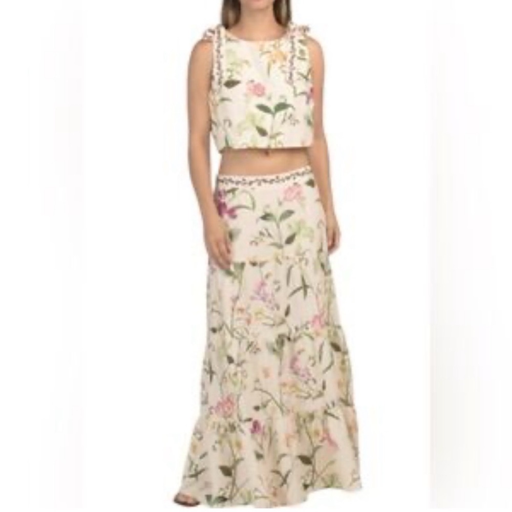 Camila Coelho Floral Cream Skirt Set